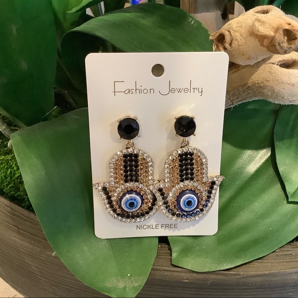 Evil Eye Earrings - Picture 2 of 2